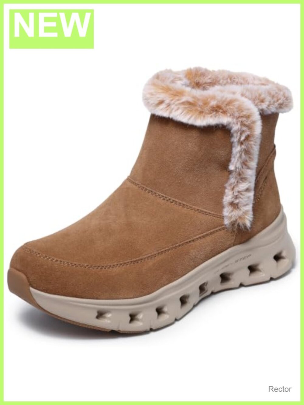 Skechers Women's Glide-step Pro Cozy Wish Hands Free Slip-ins Suede Wool Ankle